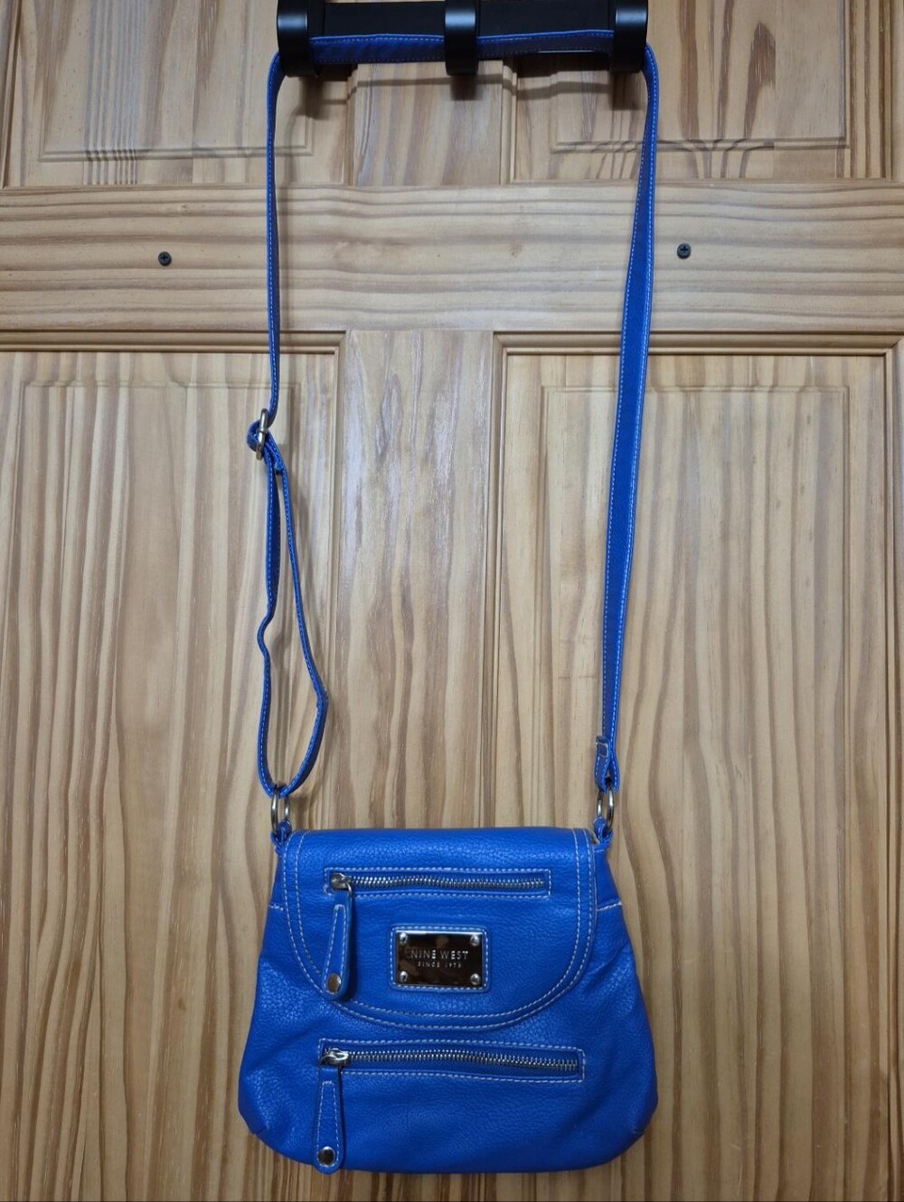 Nine West Blue Crossbody Bag Bright Cobalt Faux Leather Shoulder